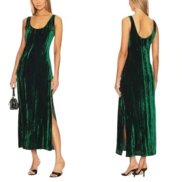 Enza Costa Dresses & Skirts - 💚 Enza Costa Silk Textured Velvet Tank Dress – Malachite – Size M / 2 (NWT)